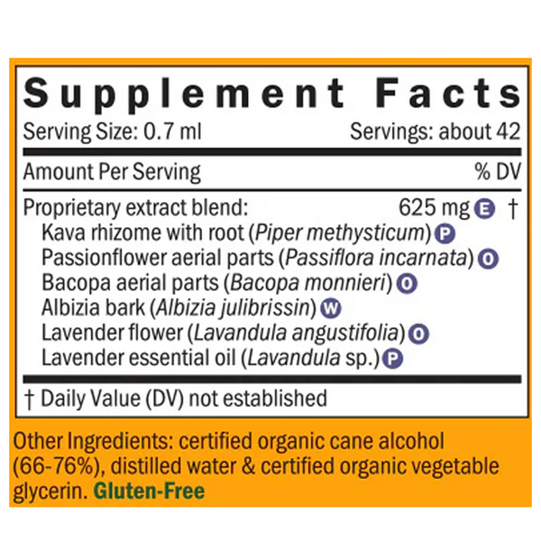Mind Soother Lavender (Formerly Anxiety Soother) Supplement Facts Label
