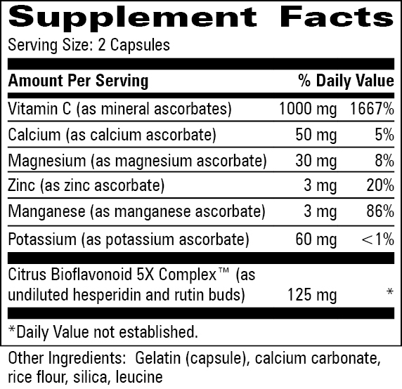 Multi-Scorb® Supplement Facts Label