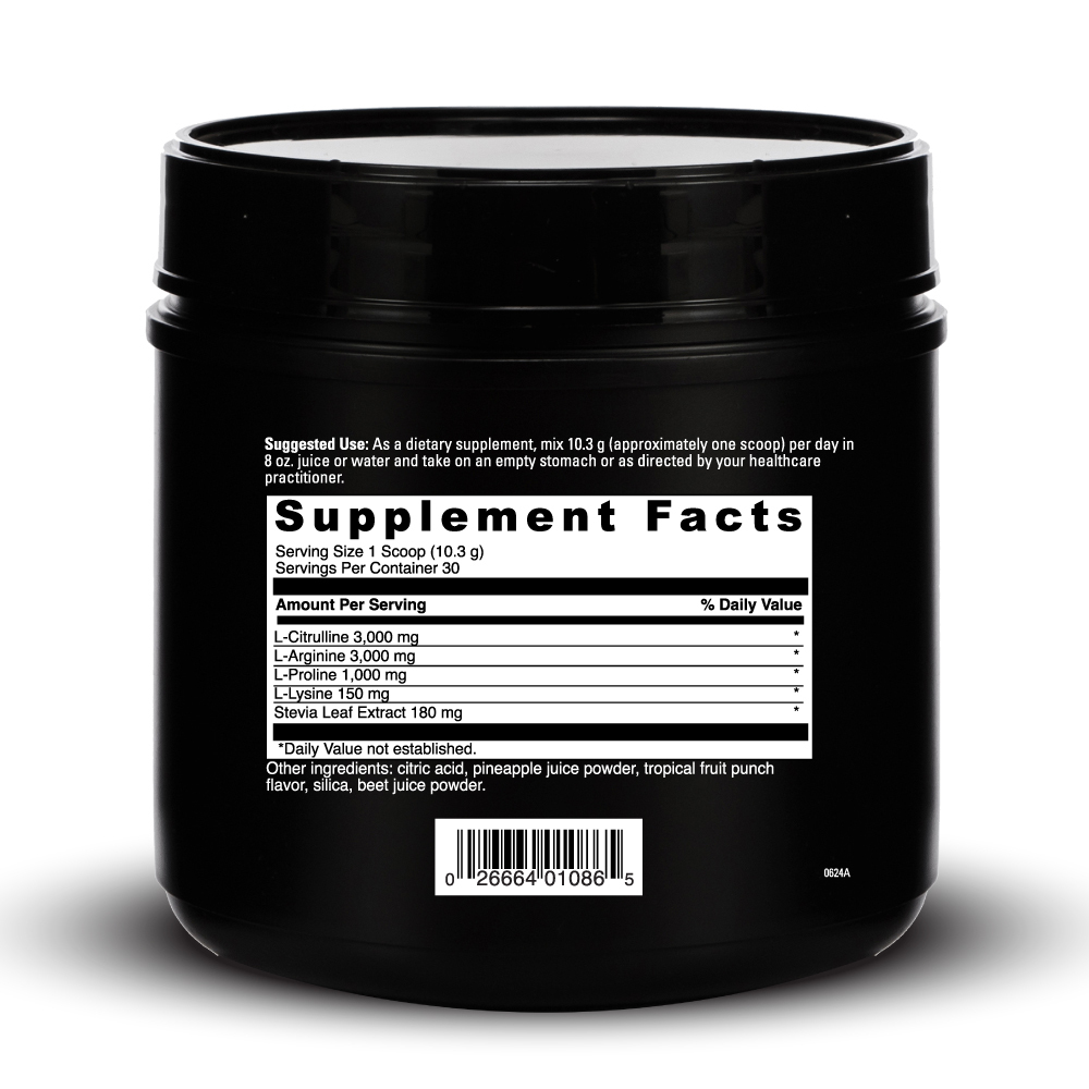 Nitro Benefits Supplement Facts Label