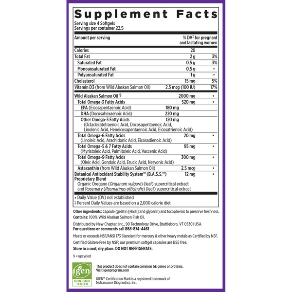 Wholemega For Moms Supplement Facts Label