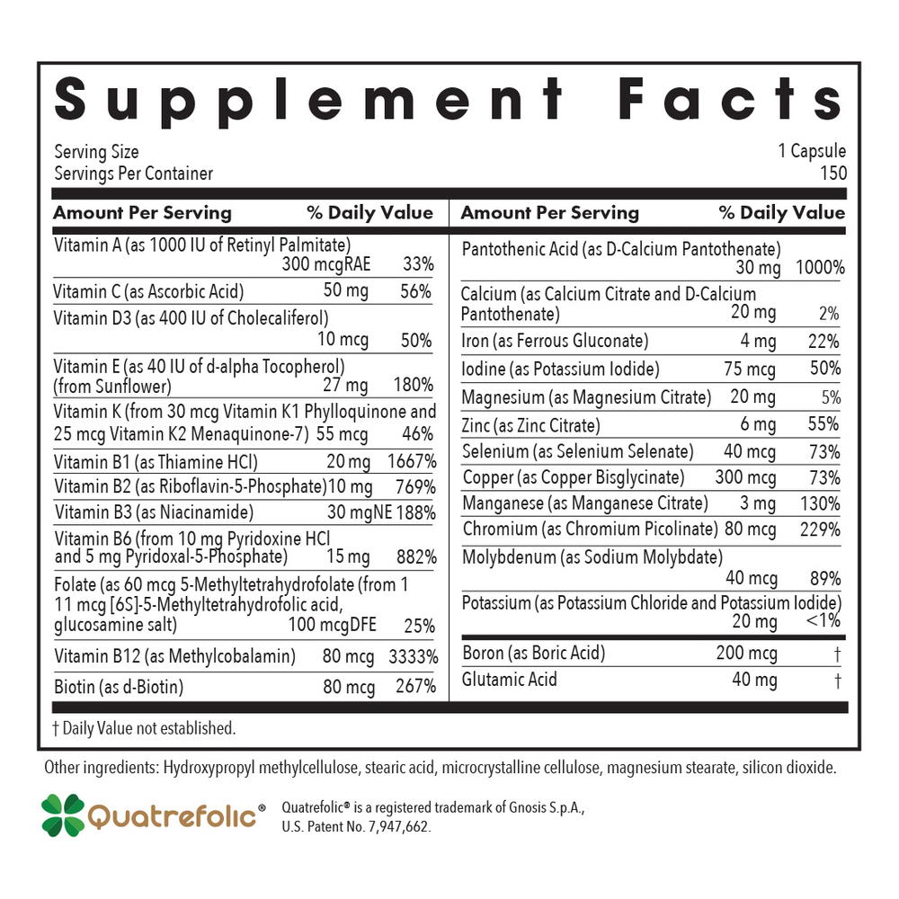 Multi-Vi-Min® Supplement Facts Label
