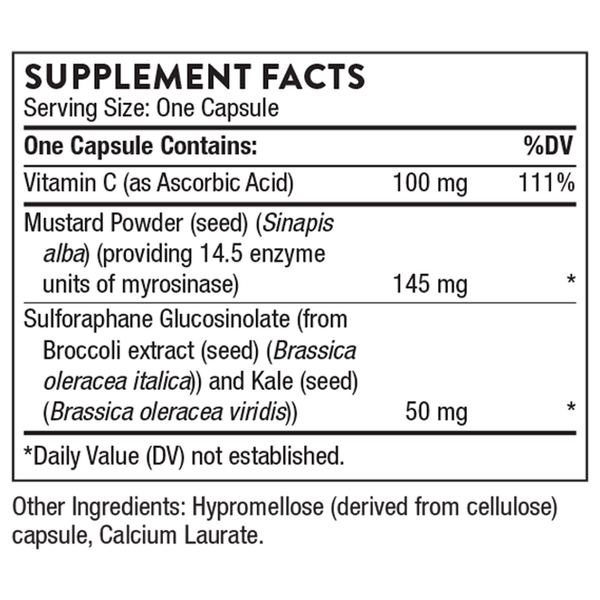 Broccoli Seed Extract (formerly Crucera-SGS) Supplement Facts Label