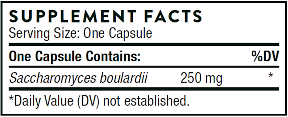 Sacro-B Supplement Facts Label