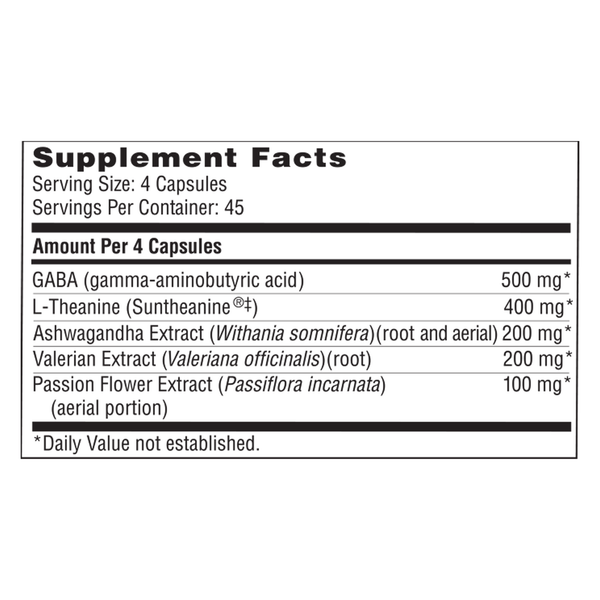 Sleep Support Supplement Facts Label