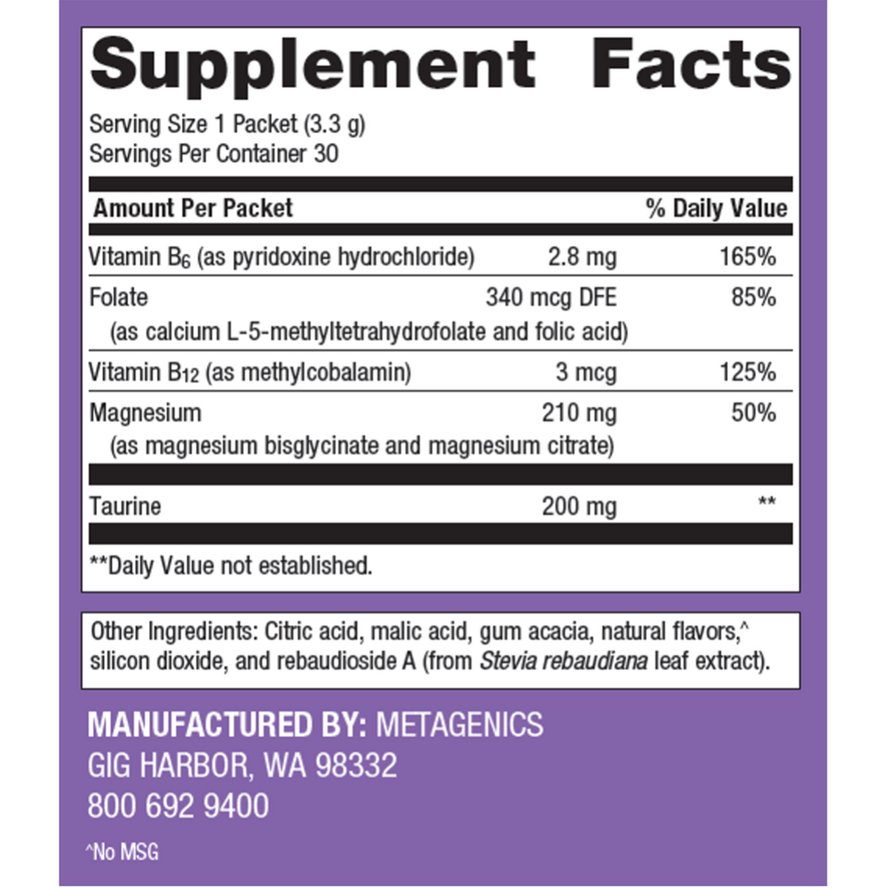 MagActive Magnesium Relax Supplement Facts Label