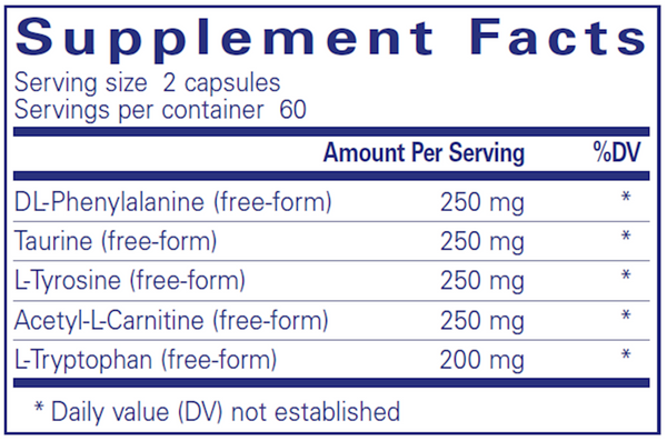 Cognitive Aminos IMPROVED Supplement Facts Label