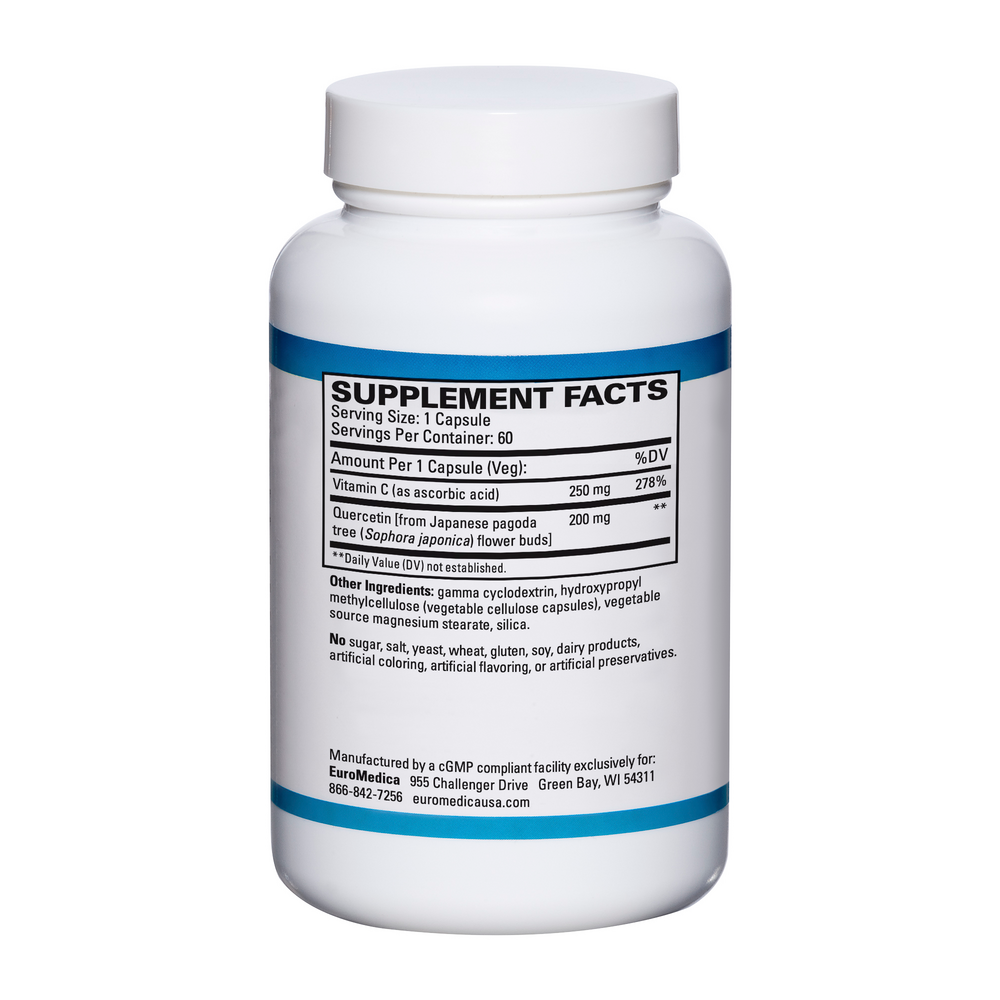 Quercetin Plus Vitamin C Supplement Facts Label