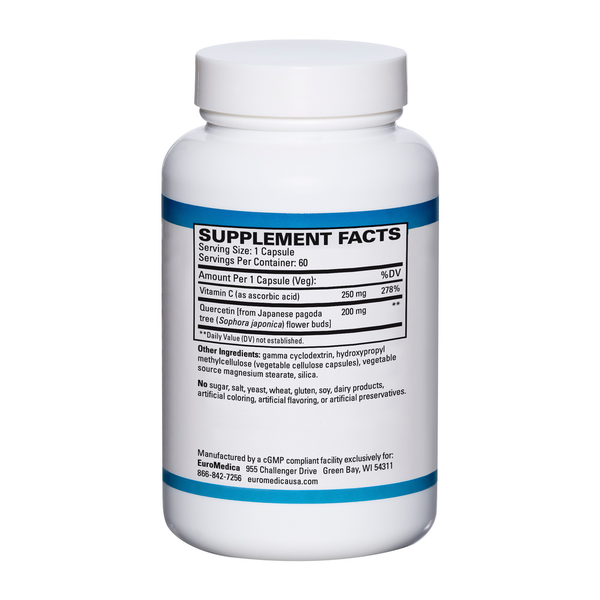 Quercetin Plus Vitamin C Supplement Facts Label