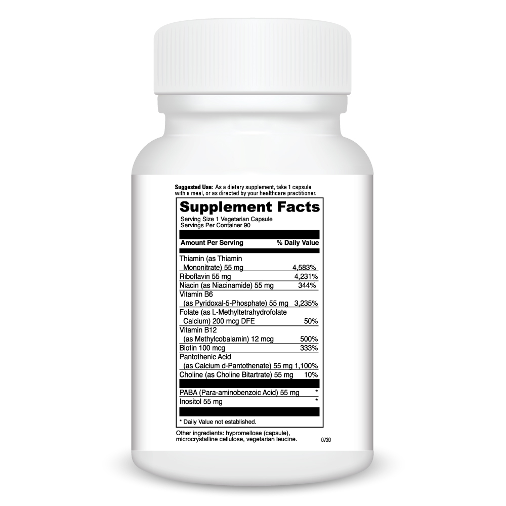 Stress B Capsules Supplement Facts Label