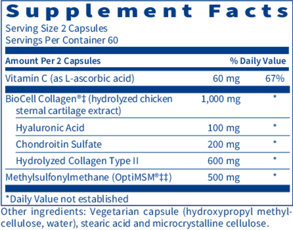 Joint Revitalizer Supplement Facts Label