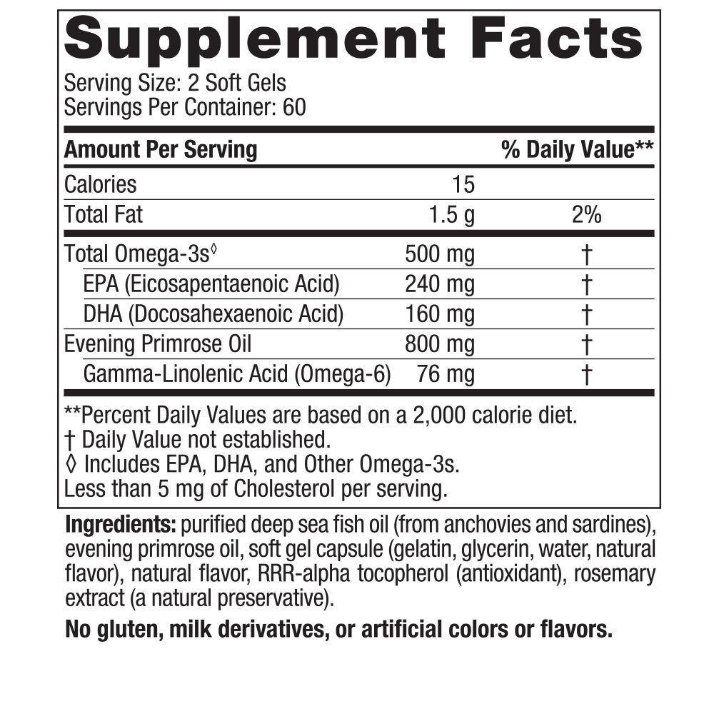 Omega Woman Supplement Facts Label