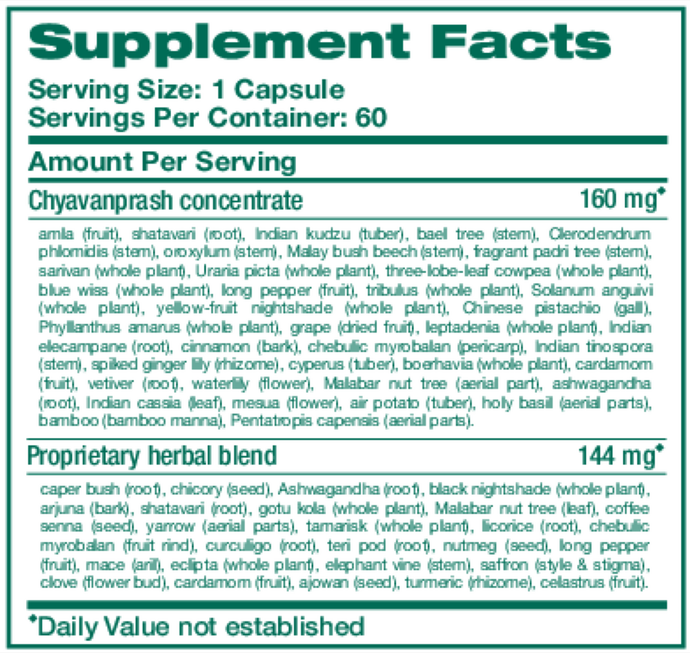 Hello Peace Supplement Facts Label
