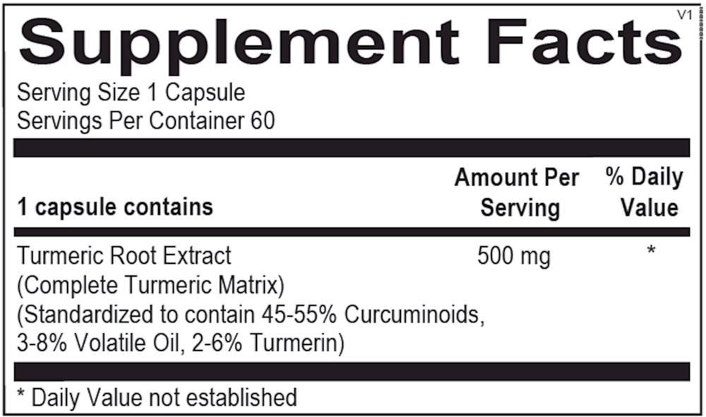 Turiva Supplement Facts Label