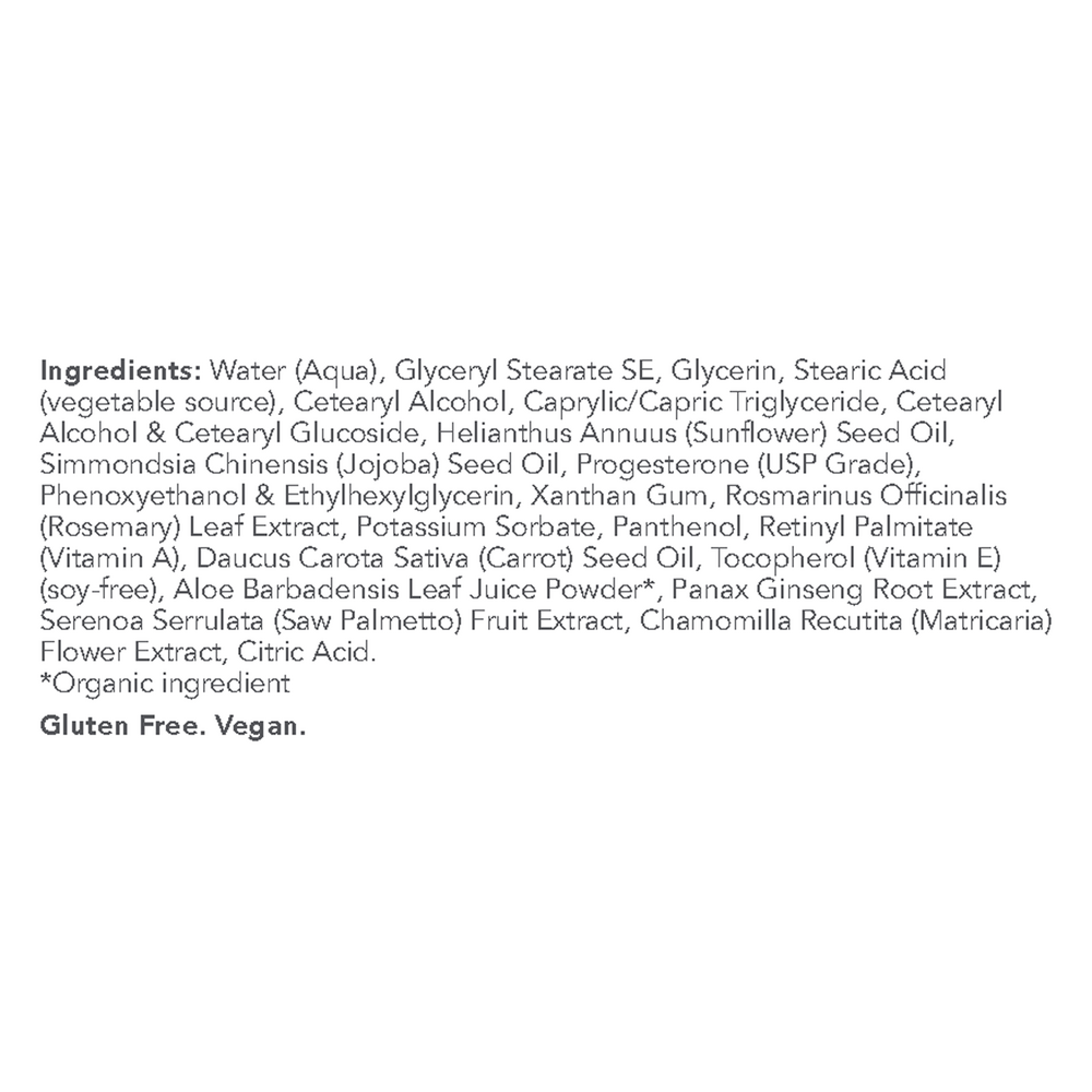 Natural Progesterone w/ Pump Unscented Supplement Facts Label
