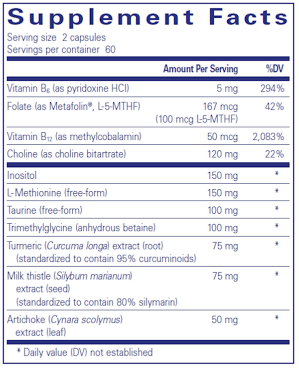 Lipotropic Detox Supplement Facts Label