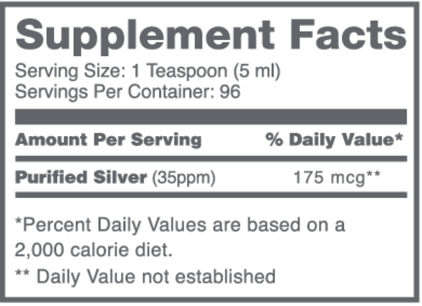 ASAP ProHealth MAX 35ppm Supplement Facts Label