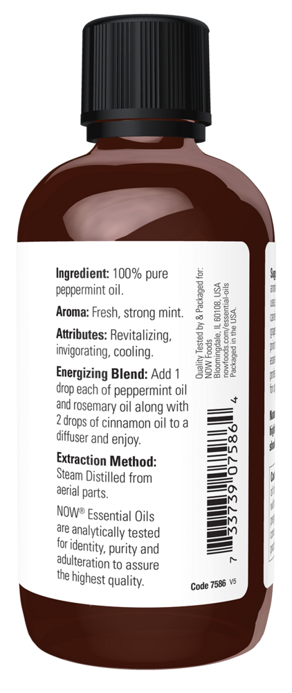 Peppermint Oil Supplement Facts Label