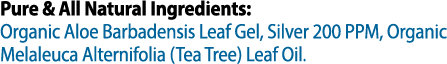 Colloidal Silver 200PPM Aloe Gel Supplement Facts Label