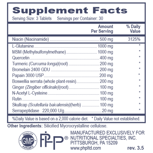 Stop Inflam Supplement Facts Label