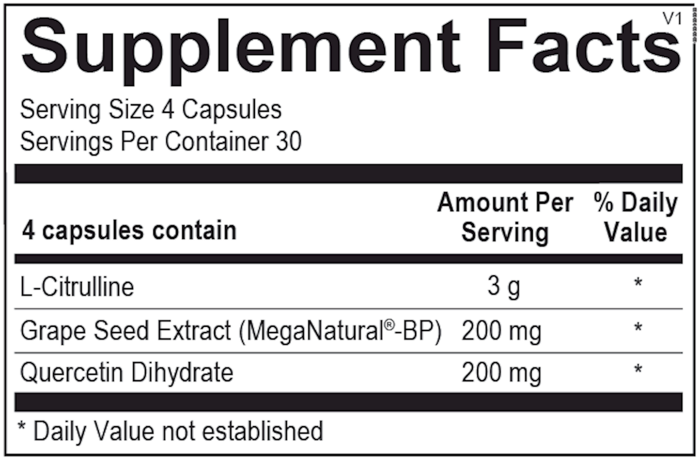 CitraNOX Supplement Facts Label