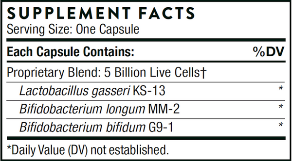FloraMend Prime Probiotic Supplement Facts Label
