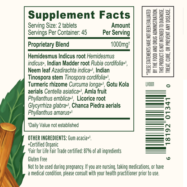 Healthy Skin Organic Supplement Facts Label
