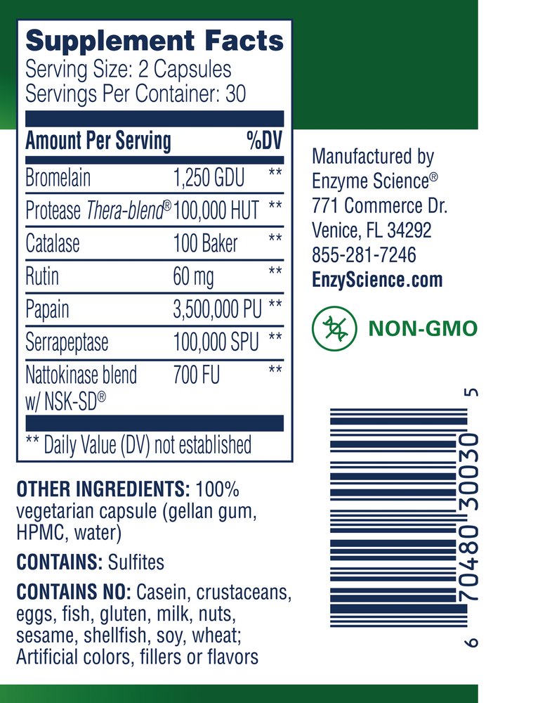 MyoMend Supplement Facts Label