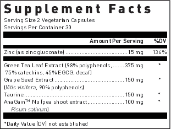 Hair Growth+ Supplement Facts Label