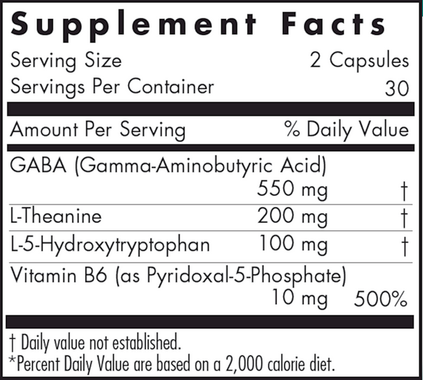 ZenMind Nighttime with P5P and 5-HTP Supplement Facts Label