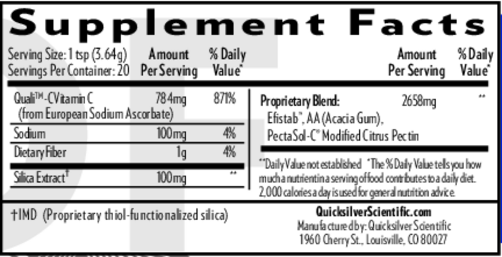 AmalgaClear® Supplement Facts Label