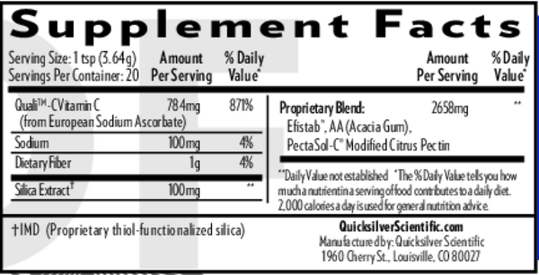 AmalgaClear® Supplement Facts Label