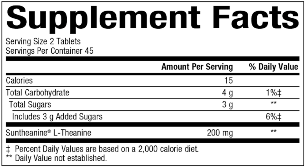 Calm-Pro Supplement Facts Label