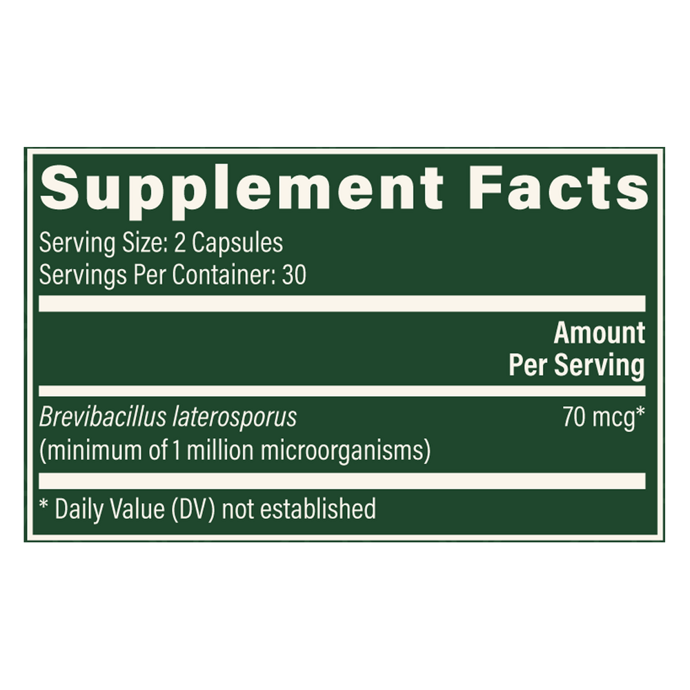 Latero-Flora Supplement Facts Label