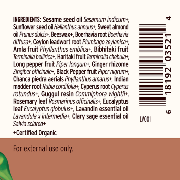 Trim Balm Organic Supplement Facts Label