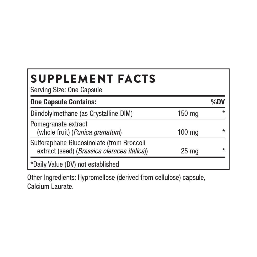 Hormone Advantage (formerly DIM Advantage) Supplement Facts Label