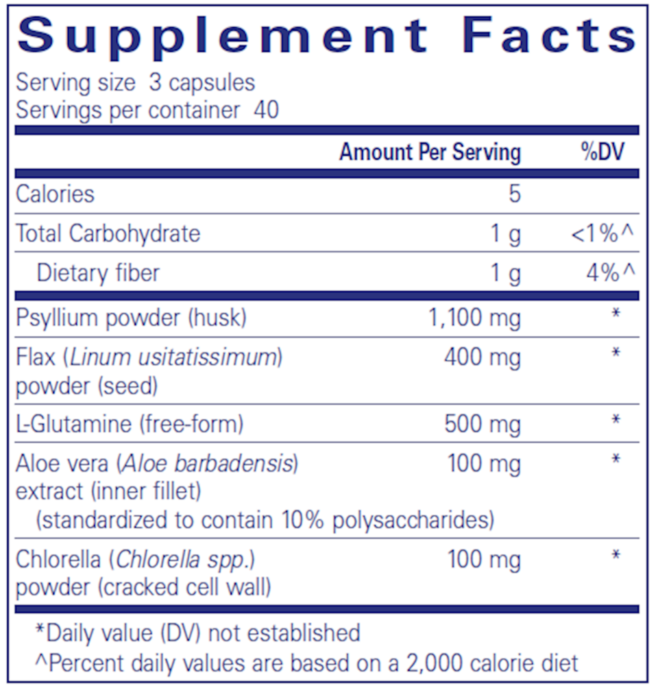 GI Fortify Capsules Supplement Facts Label