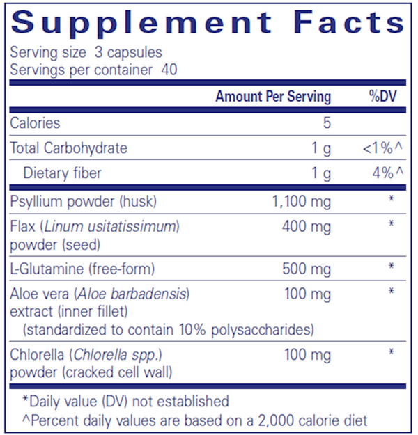 GI Fortify Capsules Supplement Facts Label