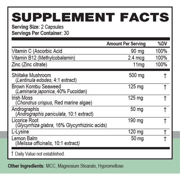 Simplix Supplement Facts Label