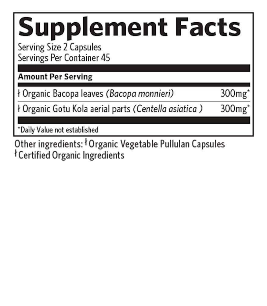 Memory Supplement Facts Label