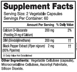 DIM Pro Supplement Facts Label