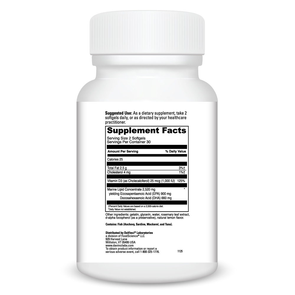 Omega 3 Hp-D Supplement Facts Label