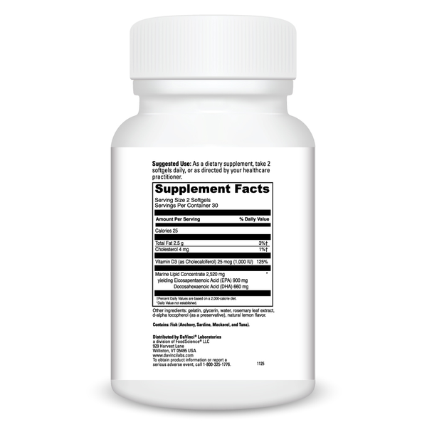 Omega 3 Hp-D Supplement Facts Label