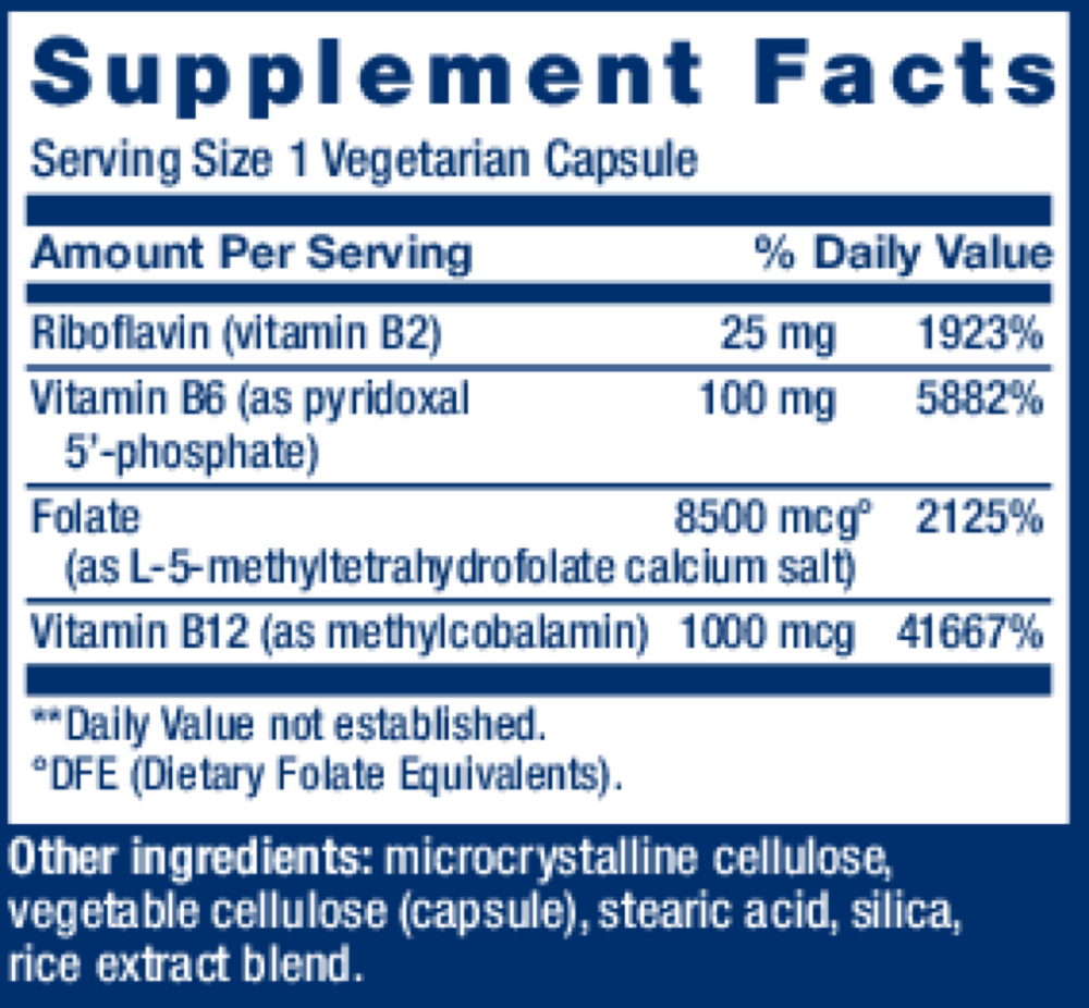 Homocysteine Resist Supplement Facts Label