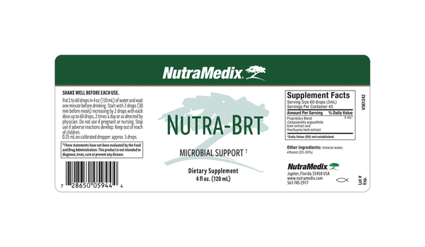 Nutra-BRT Supplement Facts Label