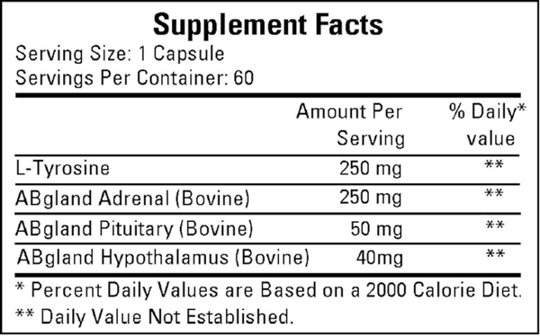 Meganephrine Supplement Facts Label