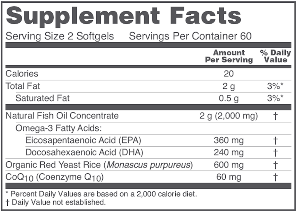 Cardio Tri-Plex™ Supplement Facts Label
