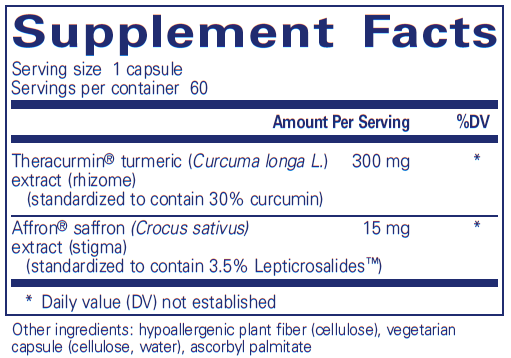 Calm Mind Supplement Facts Label