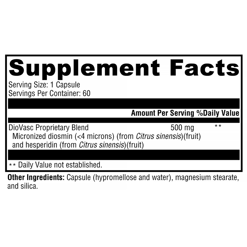 DioVasc™ Supplement Facts Label