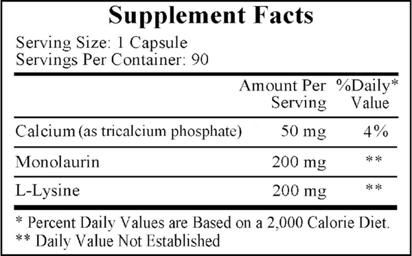 Laurisine Supplement Facts Label