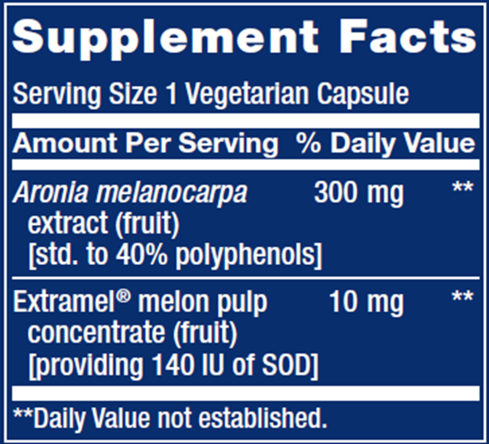 SOD Booster Supplement Facts Label
